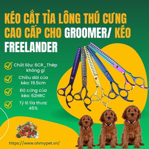 ️️️Kéo cong xương cá cắt tỉa lông dành cho Chó Mèo - Kéo Freelander - 7.0 inch ️️️