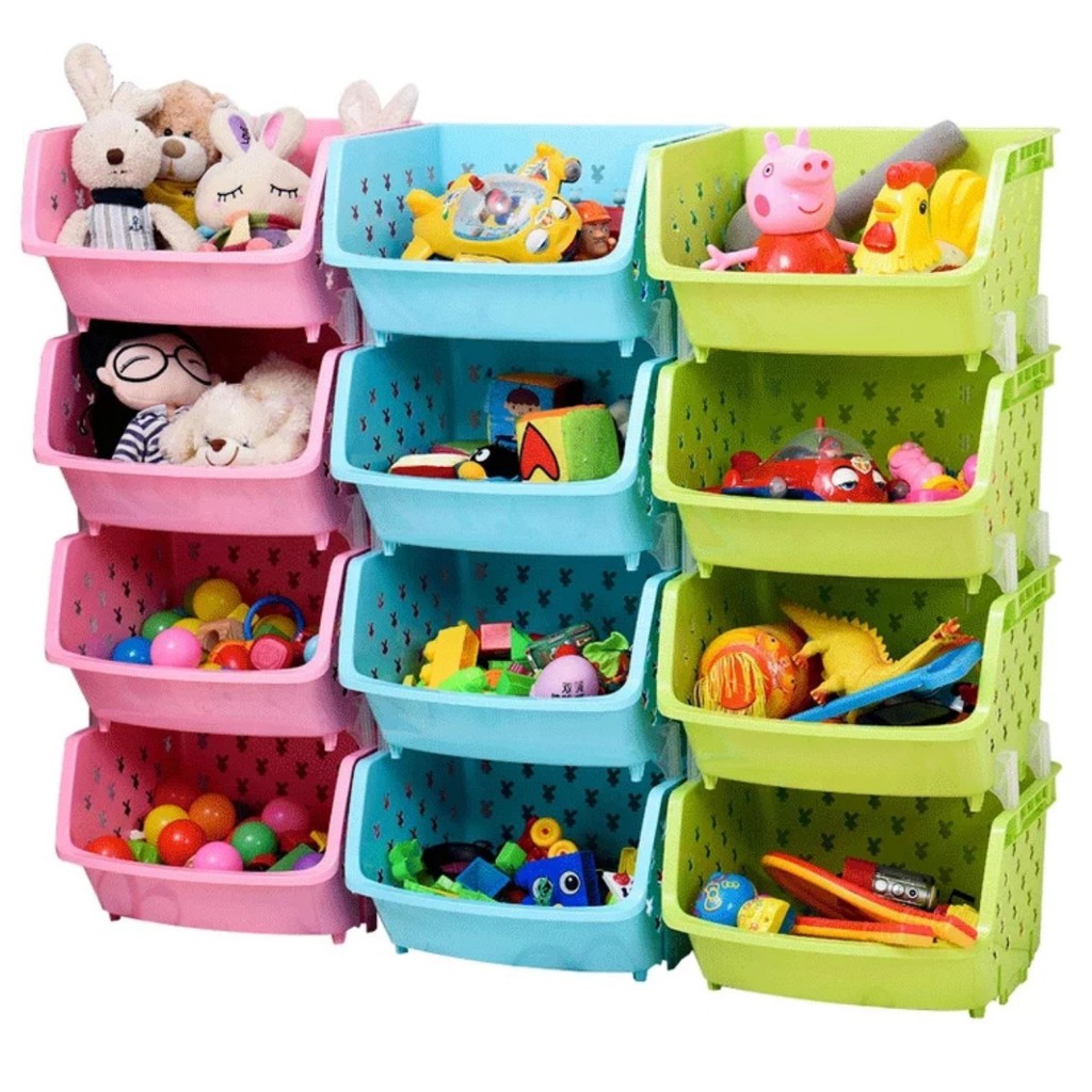 Bộ kệ nhựa 4 tầng đựng đồ nhà tắm, nhà bếp tiện dụng tháo lắp linh hoạt, không bánh xe và nắp