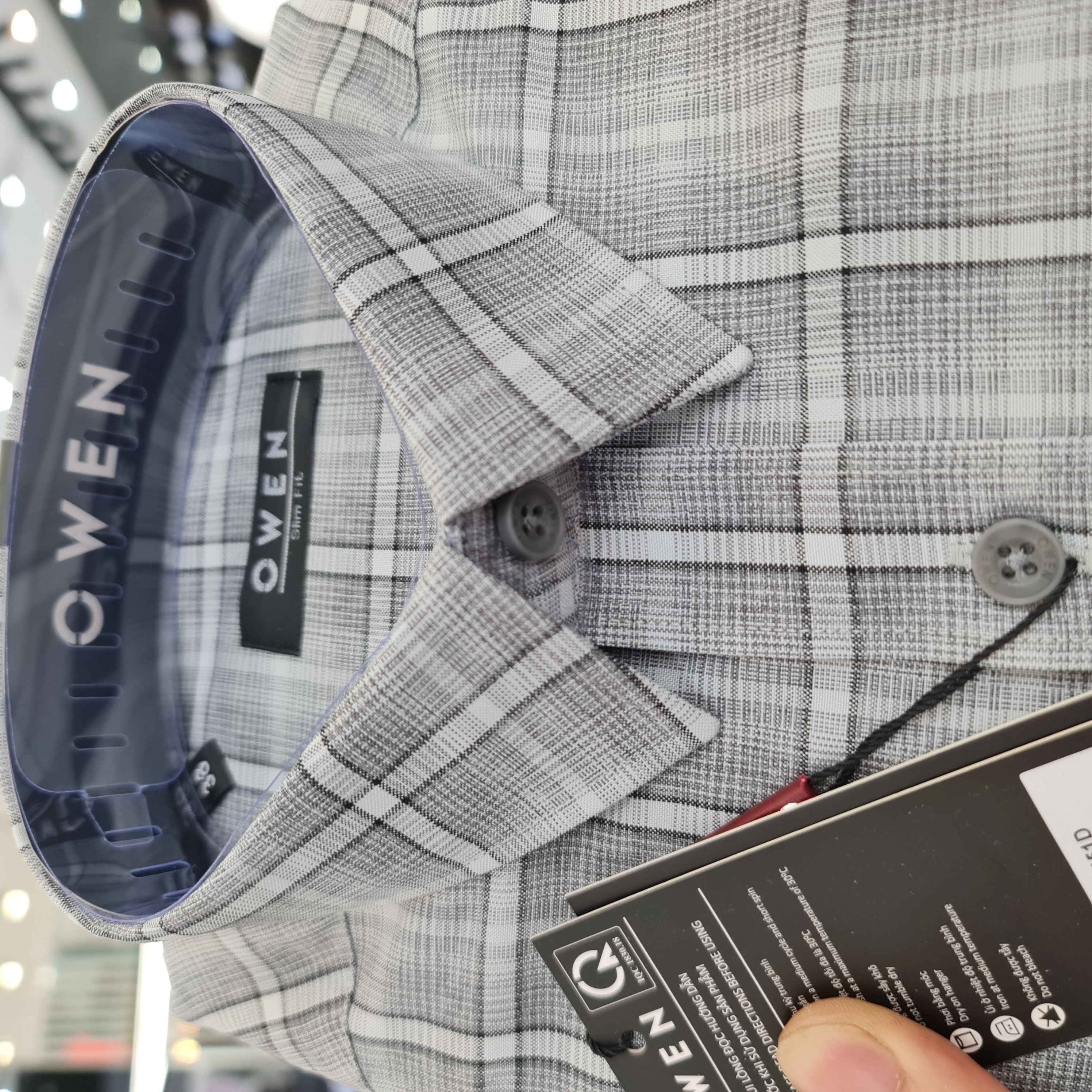 OWEN - Áo sơ mi nam dài tay dáng SLIMFIT sợi Nano - Mã AS23551D