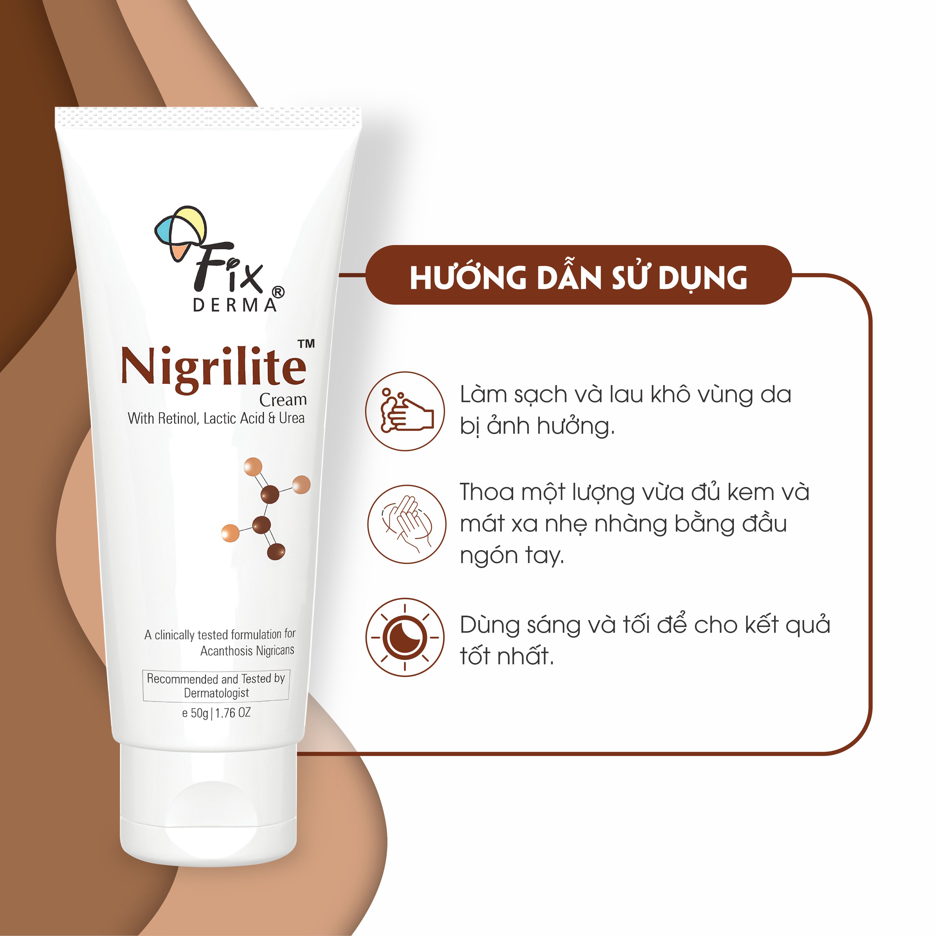 Kem Dưỡng Làm Mờ Vết Thâm Trên Cơ Thể Fixderma Nigrilite Cream Giúp Giảm Thâm Ở Vùng Nách, Mông, Bẹn, Cổ - Hùng Lợi 50g