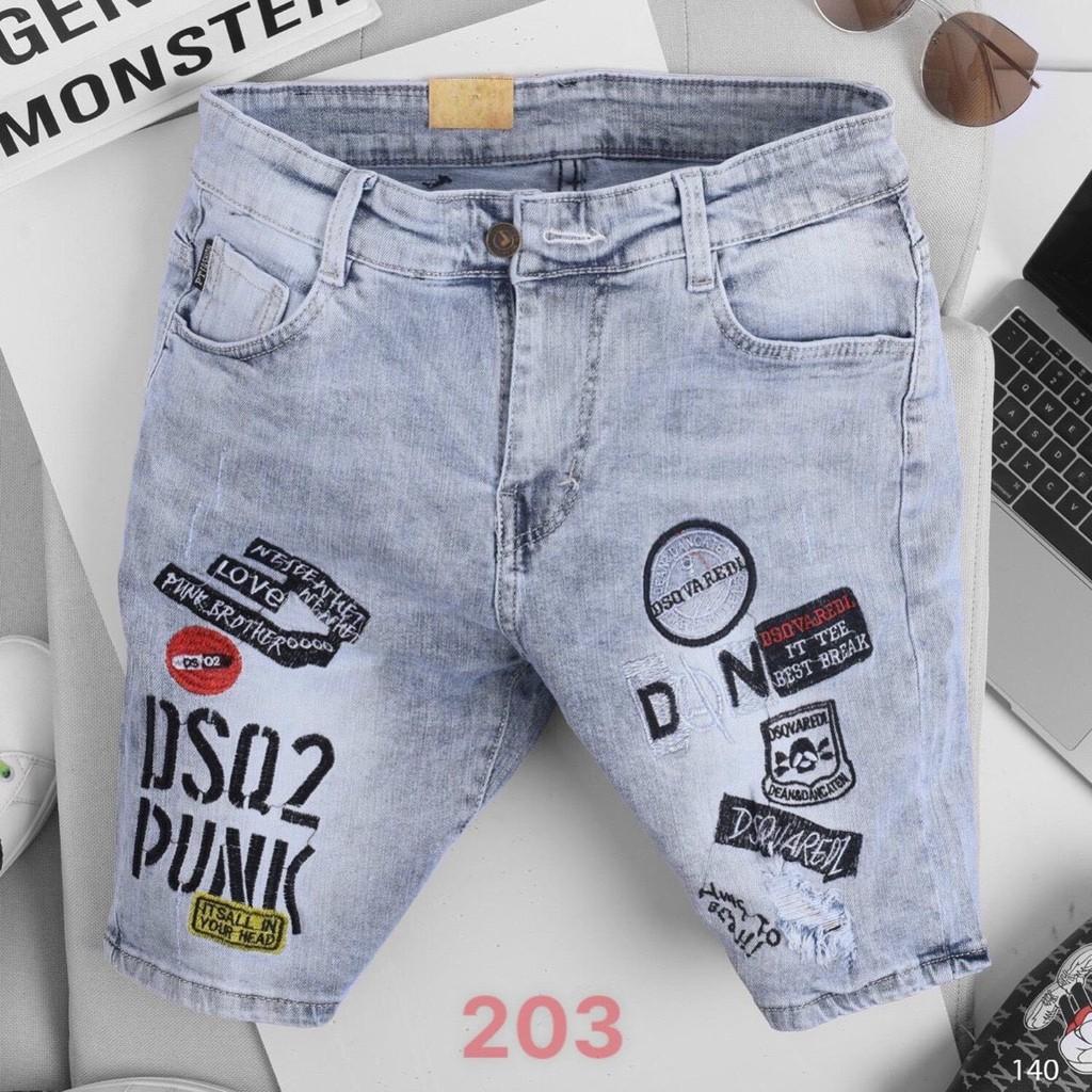 Quần Sọt Jean Nam màu Đen Xám, Quần Short Nam Co Giãn thời trang cao cấp MuradFashion ms5505