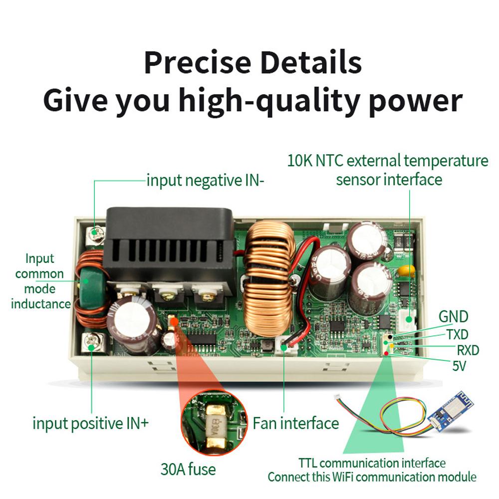 XY6020 Numerical Control Adjustable DC-DC Voltage Step Down Power Supply Module Constant Voltage and Constant Current Buck Converter Voltmeter 20A 1200W