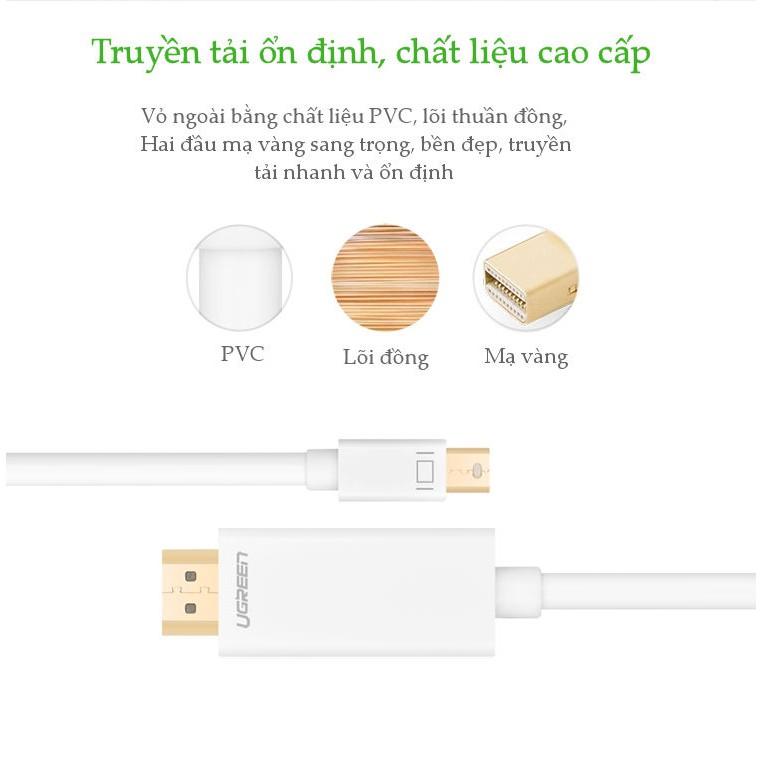 Cáp chuyển đổi mini DisplayPort sang HDMI chính hãng UGREEN MD101 hỗ trợ 4K - Hãng Chính Hãng