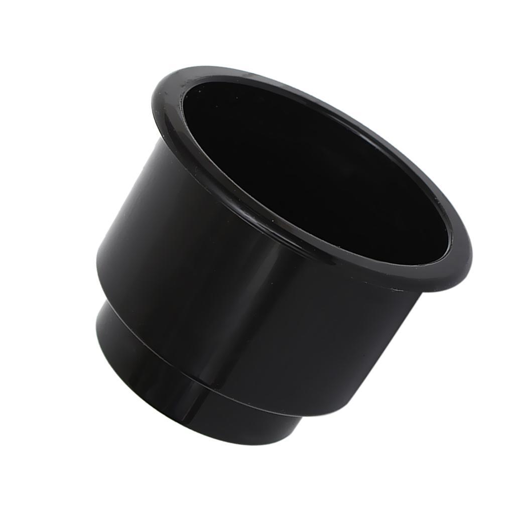 2 Pieces Black Side/Center Hole Recessed Cup Drink Holder for Marine Boat RV