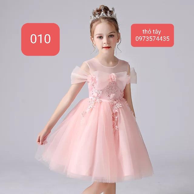 Váy công chúa hồng bèo cho bé 7kg-48kg
