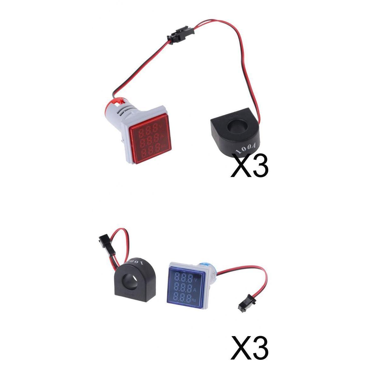 6 Pieces LED Digital Hertz Meter Voltage Current Frequency