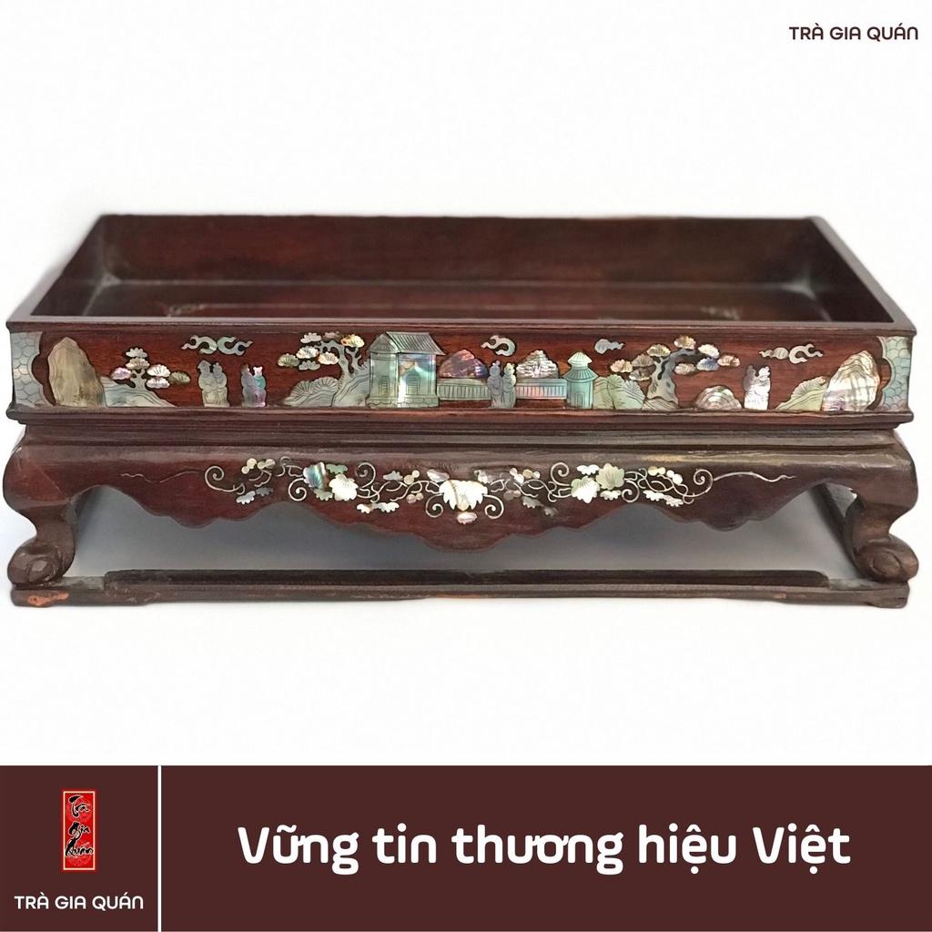 Khay Trà Gỗ Hương Hình Chữ Nhật Kích Thước 35*20*11 cm KT 80