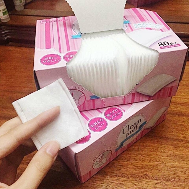 Combo 2 hộp Bông tẩy trang cao cấp Cotton Labo Clean Puff Nhật Bản (80 miếng/hộp x 2)