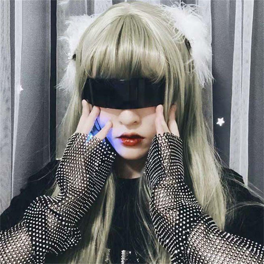 Mới Không Gọng Kính Mát Nữ Nam Quá Khổ Hợp Thời Trang Quấn Kính Mát Punk Một Mảnh Kính Thể Thao Kính Chống Nắng Kính Sắc Thái Kính Mắt Color: silver