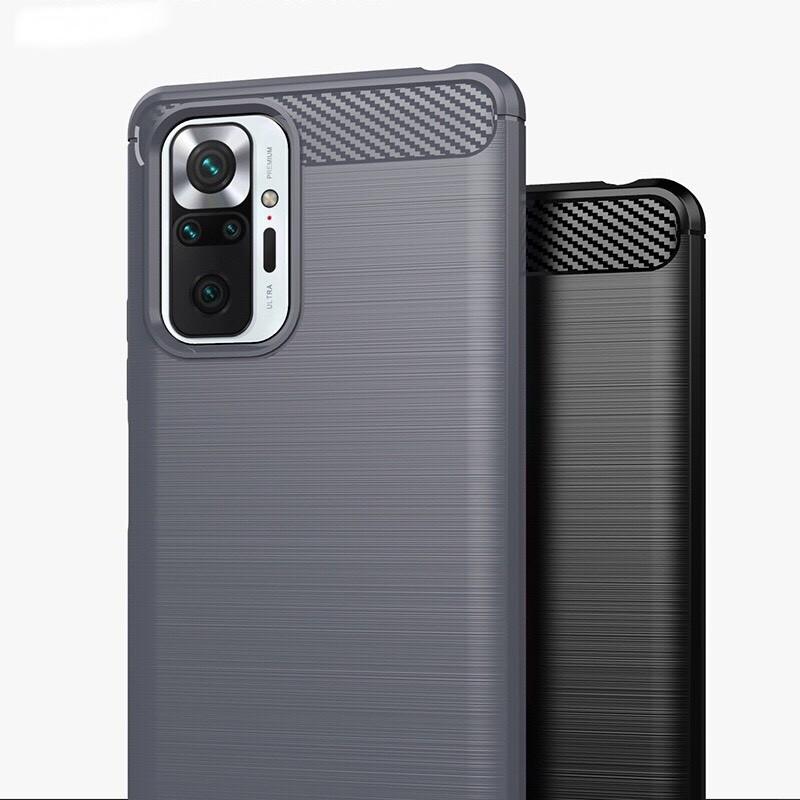 Ốp lưng dẻo dành cho điện thoại Xiaomi Redmi Note 10 / Note 10 pro vân sợi cacbon chống sốc Rugger Amor