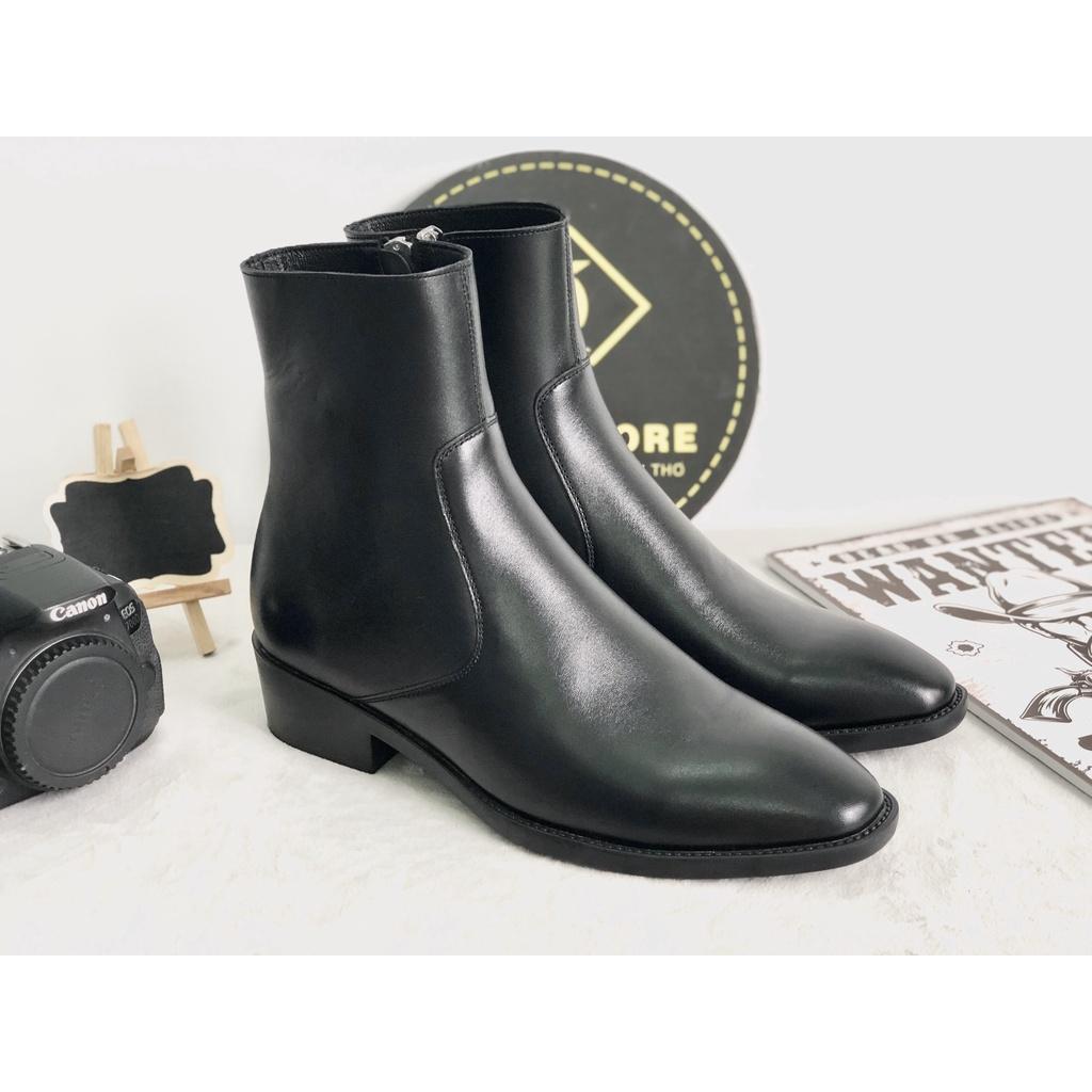 Zip Boot da bò cao cấp, đế cao su