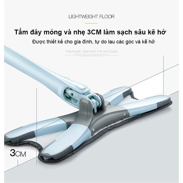 Cây lau nhà chữ X thông minh đầu xoay 360 độ tiện ích có bông lau