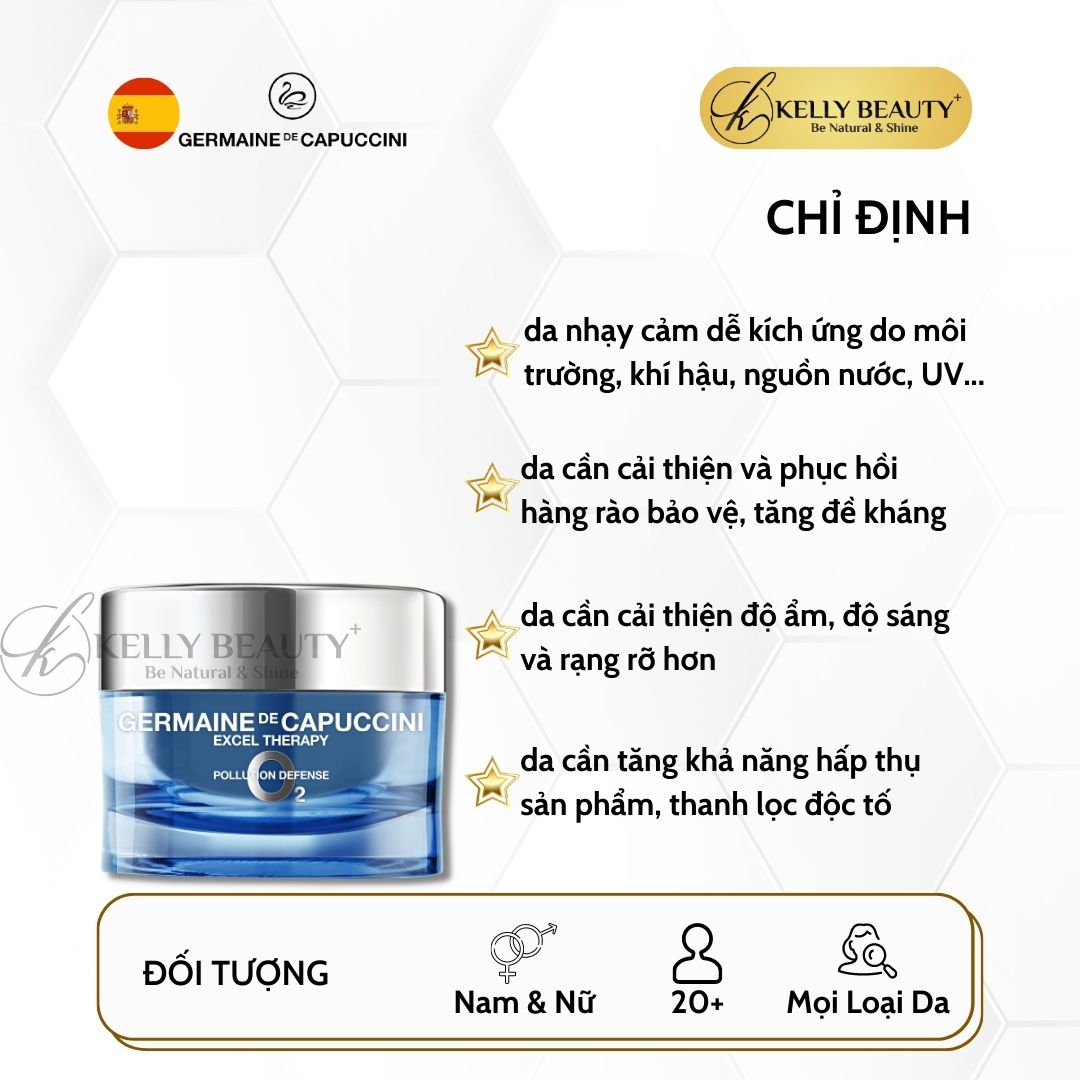 Kem Dưỡng Germaine ET O2 Pollution Defense Cream - Tăng Miễn Dịch Da, Ngừa Lão Hóa; Da Sáng và Tươi Trẻ - Kelly Beauty