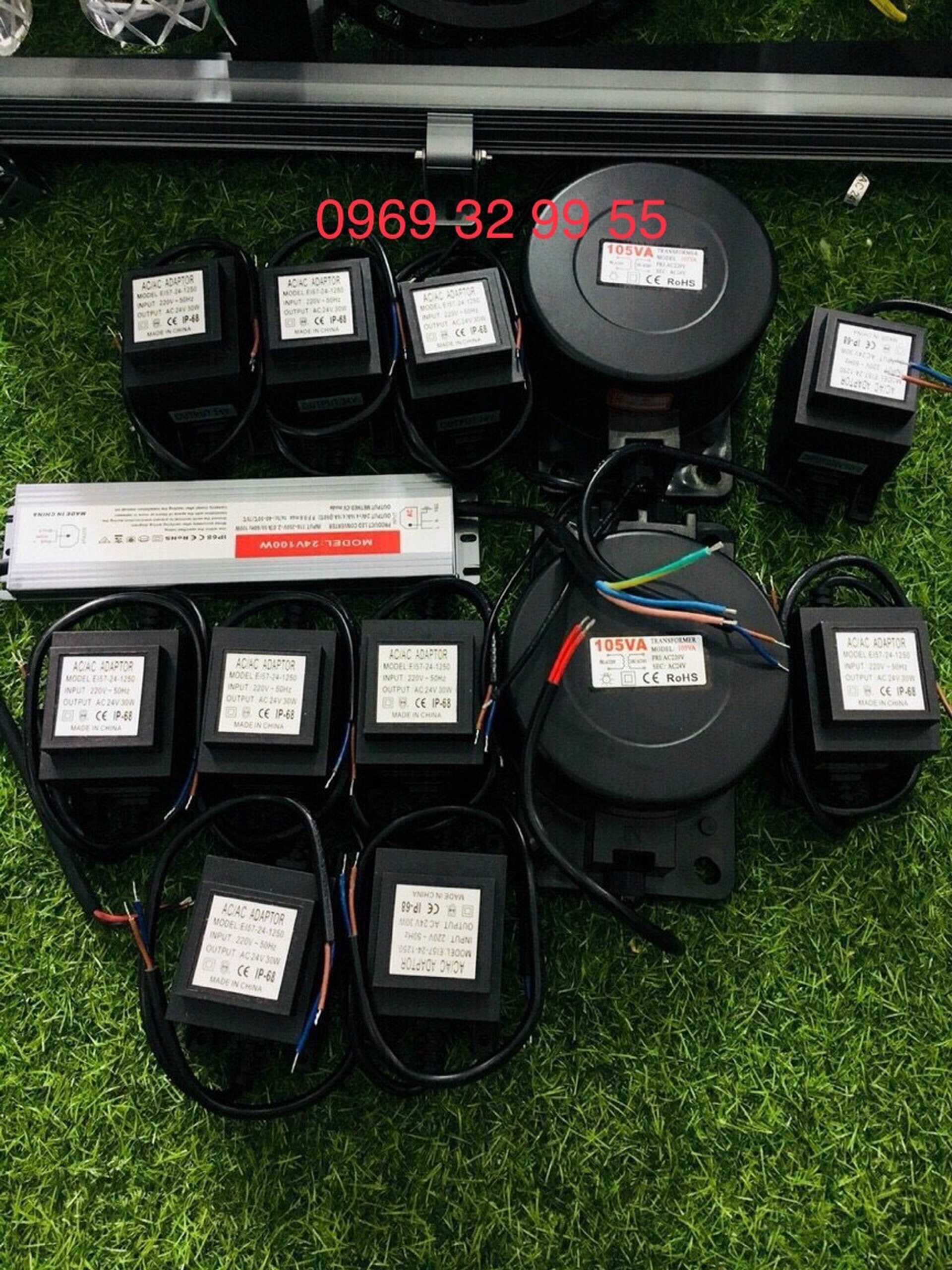 Bộ đổi nguồn 24V AC ngoài trời, IP 65. Dùng đèn âm nước RGB. Công suất 20w, 30w, 50w, 105w
