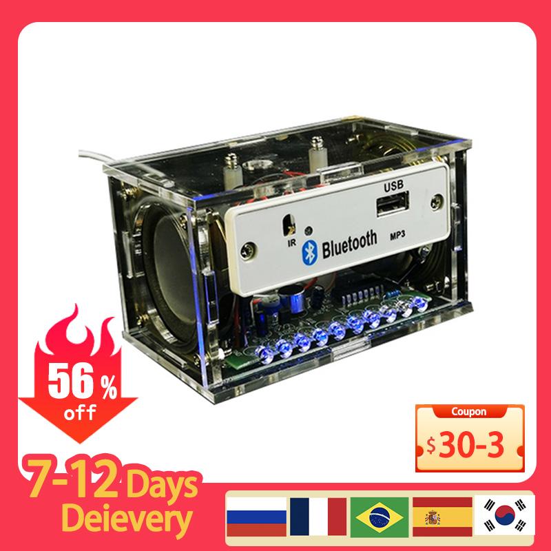 Bộ dụng cụ loa Bluetooth DIY DIY DIY Radio Kit Điện tử thành phần đào tạo hàn để giảng dạy các bộ phận lắp ráp Color: Radio with power