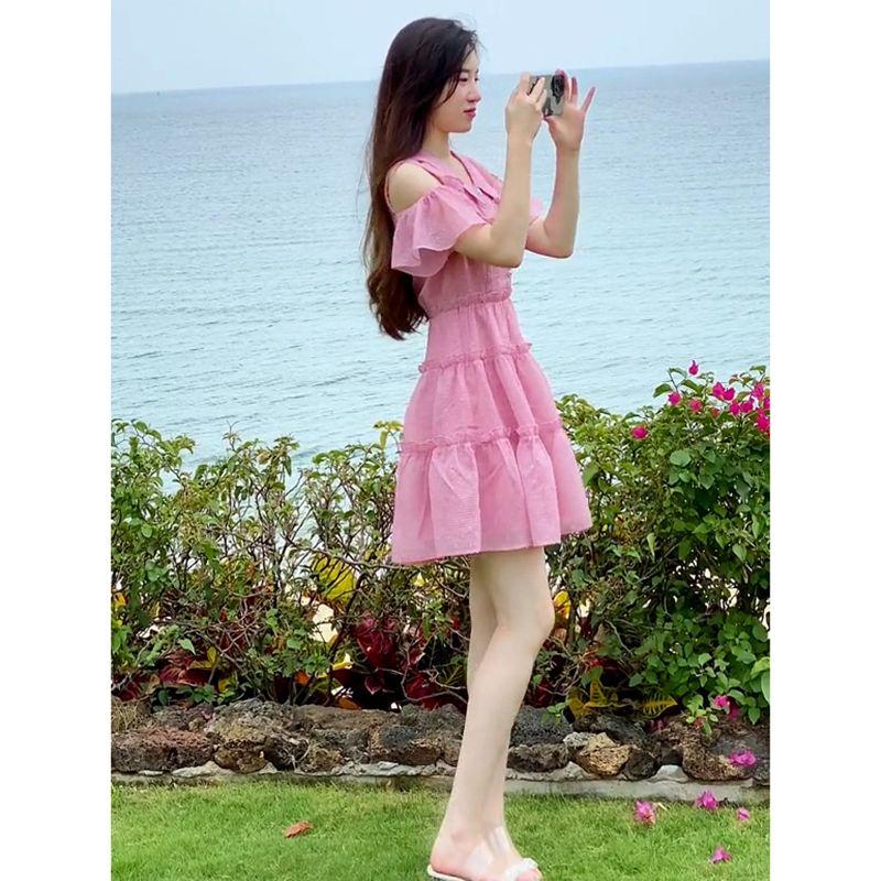 TOBE1SHOP Phong cách Pháp công chúa gió ngọt ngào khí chất đầm trẻ em mùa hè 2023 biển nghỉ mát gió về