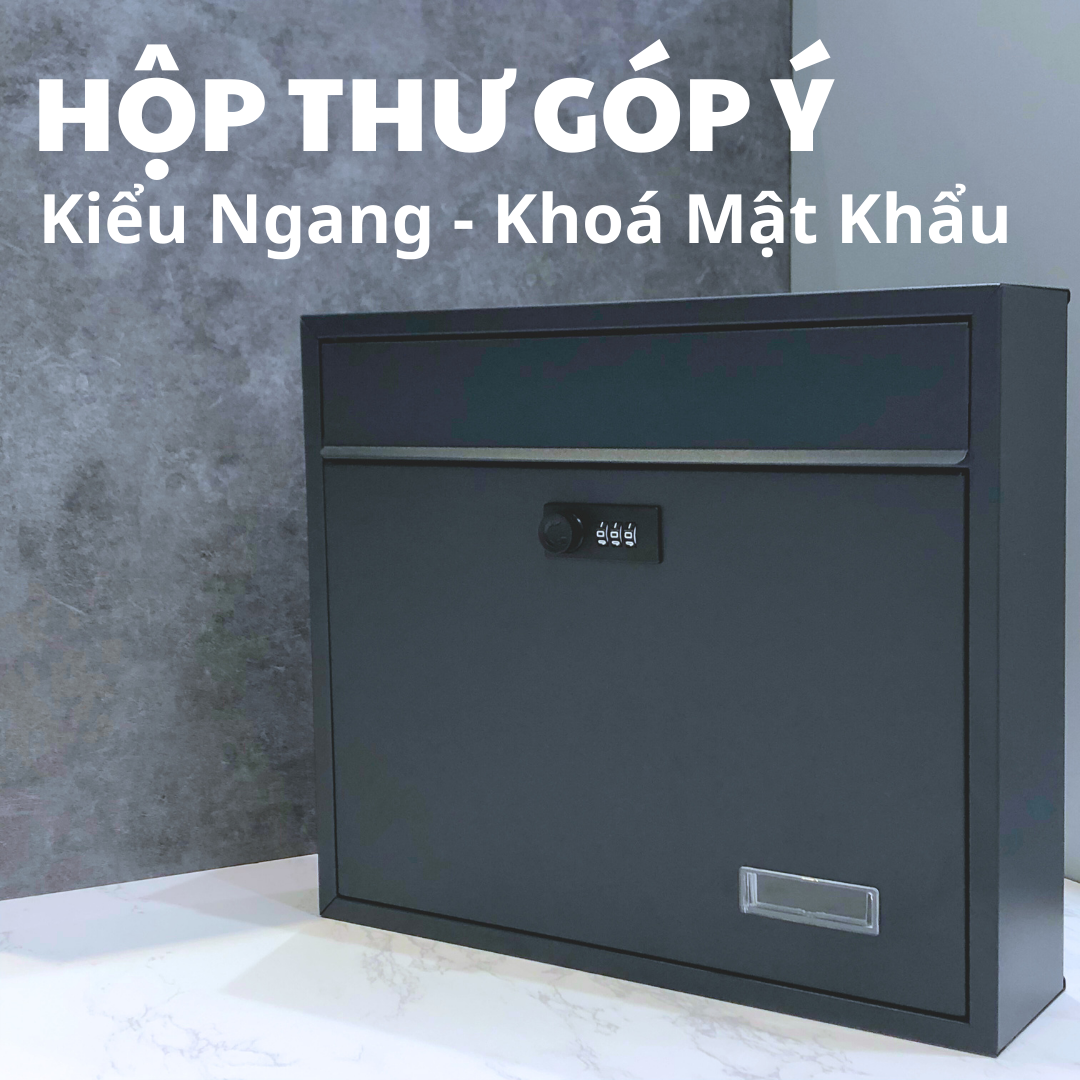 Hộp thư, hộp thư góp ý, hộp thư kiểu ngang khoá mật khẩu, kích thước vừa vặn bìa thư A4