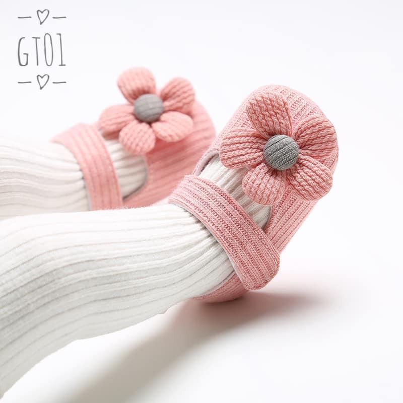 Giày Tập Đi Cho Bé Gái , Giày Hoa Trẻ Em Thanh Hằng Baby Từ 11 - 13 Cm