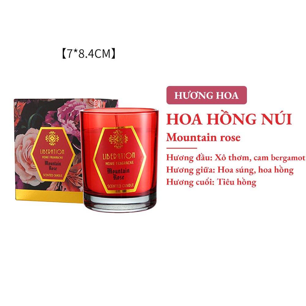 Nến thơm Liberation BYME cao cấp 130G sáp thực vật tự nhiên - làm quà tặng người thân - tạo mùi hương khử khuẩn - 2 Jasmine &amp; Violet
