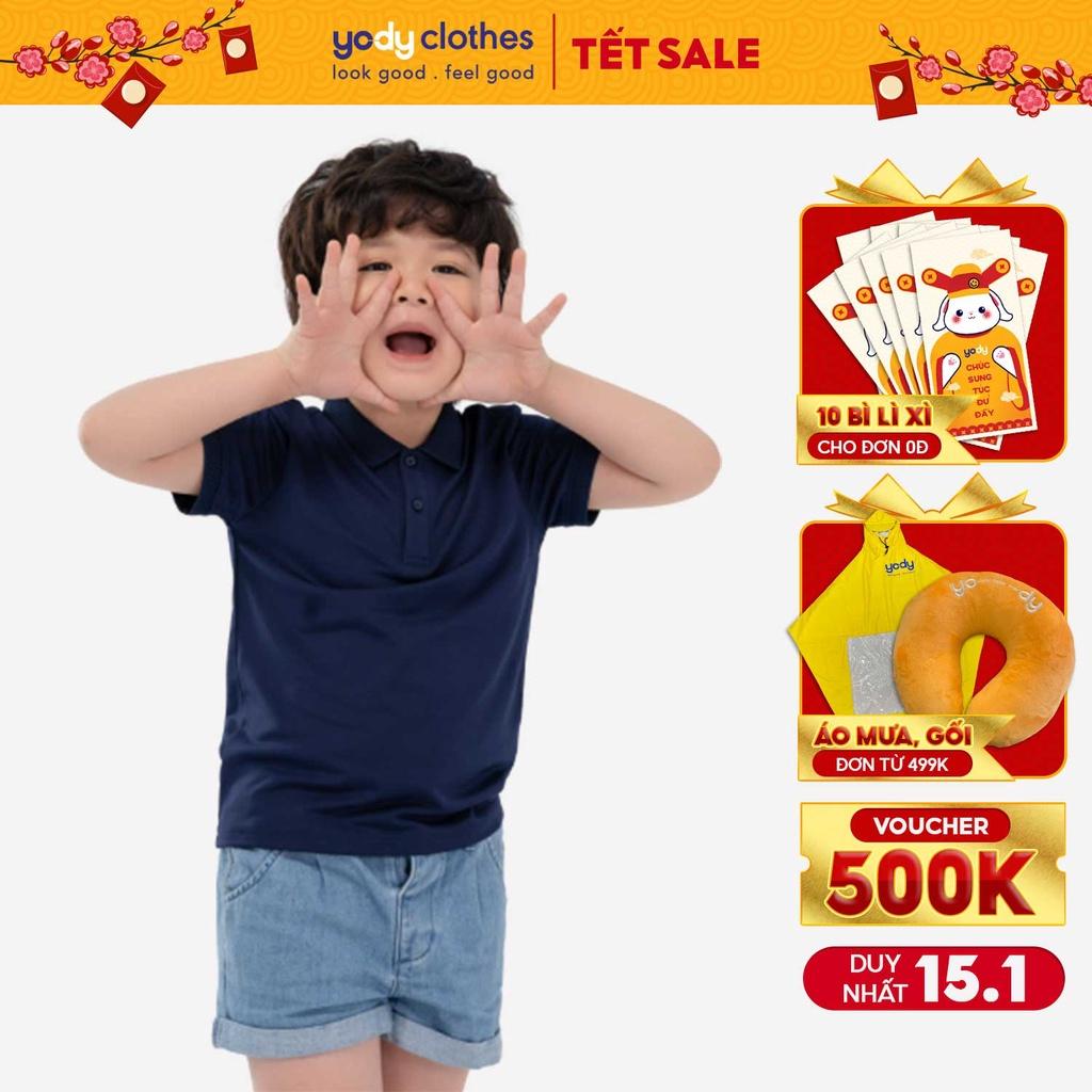 Áo polo trẻ em YODY chất vải coolmax bo dệt nổi thoáng mát cho bé APK5019