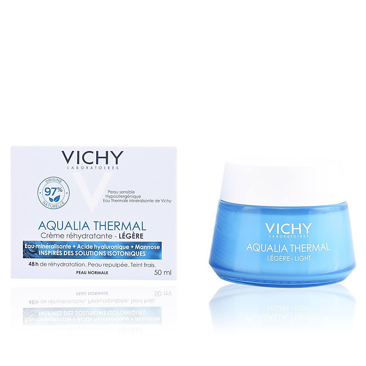 Kem Gel Dưỡng Ẩm Kích Hoạt &amp; Giữ Nước Cho Da Thường &amp; Da Khô Vichy Aqualia Thermal Rehydrating Light Cream (50ml) - MB067200