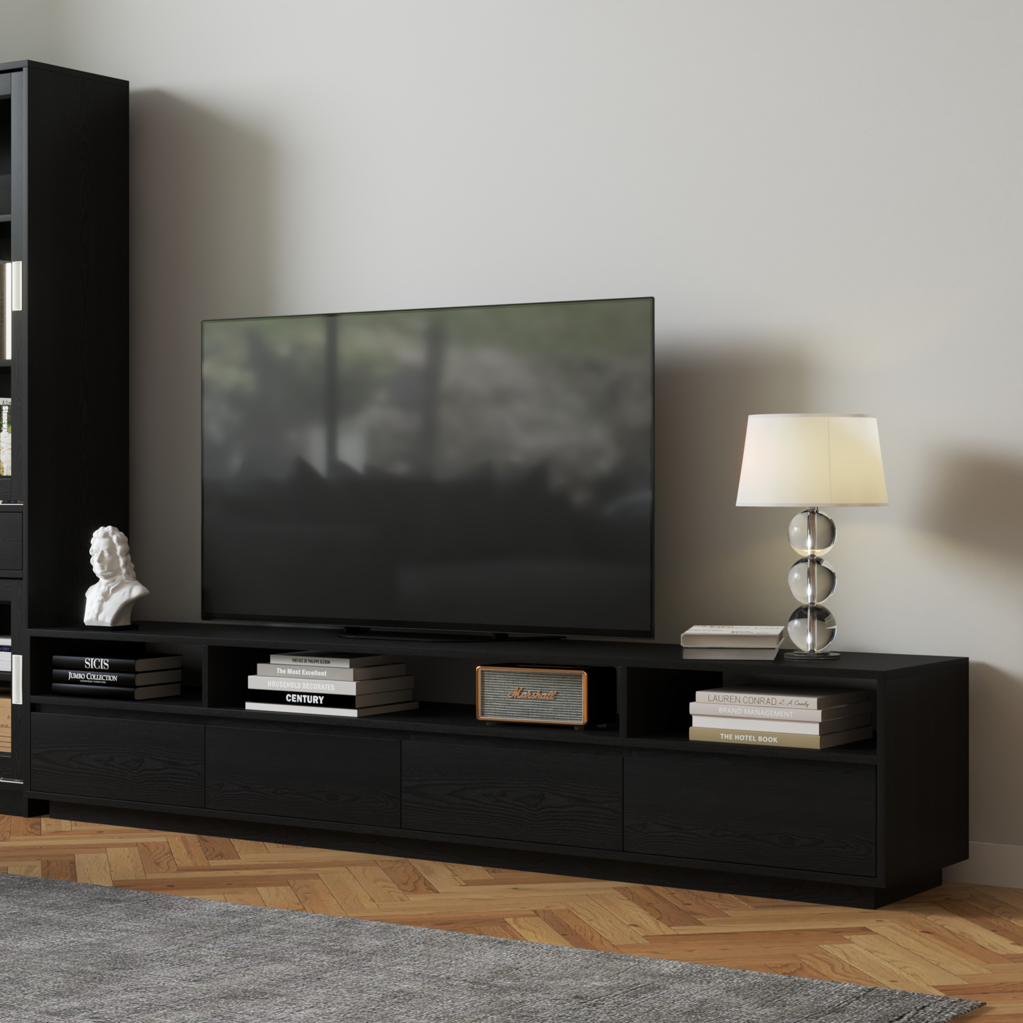 [Happy Home Furniture] ZANE , Kệ TIVI 4 ngăn kéo , 220cm x 40cm x 45cm ( DxRxC), KTV_021