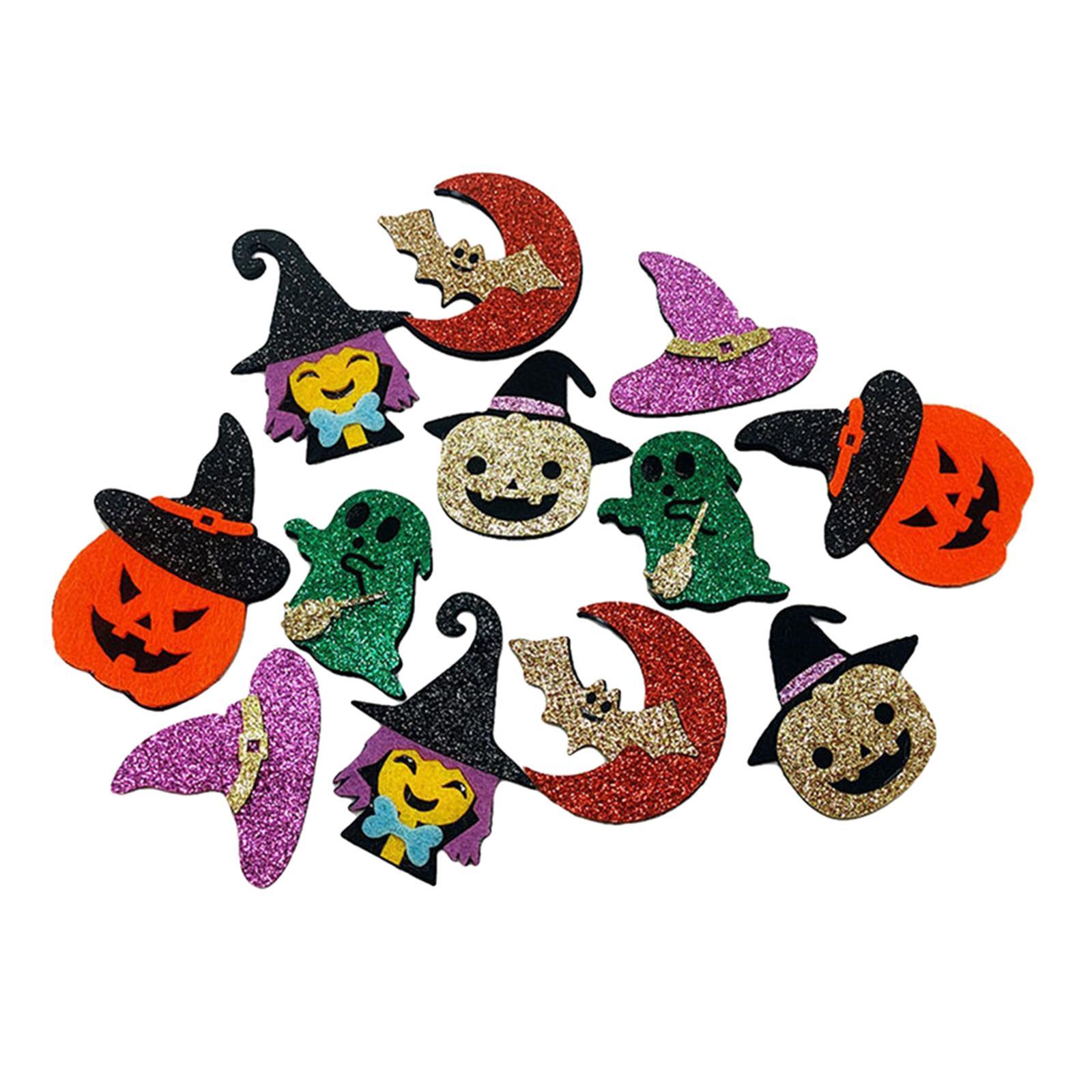 12 Pieces Colorful Halloween Sequins Accessories Flatback Birthday Assorted