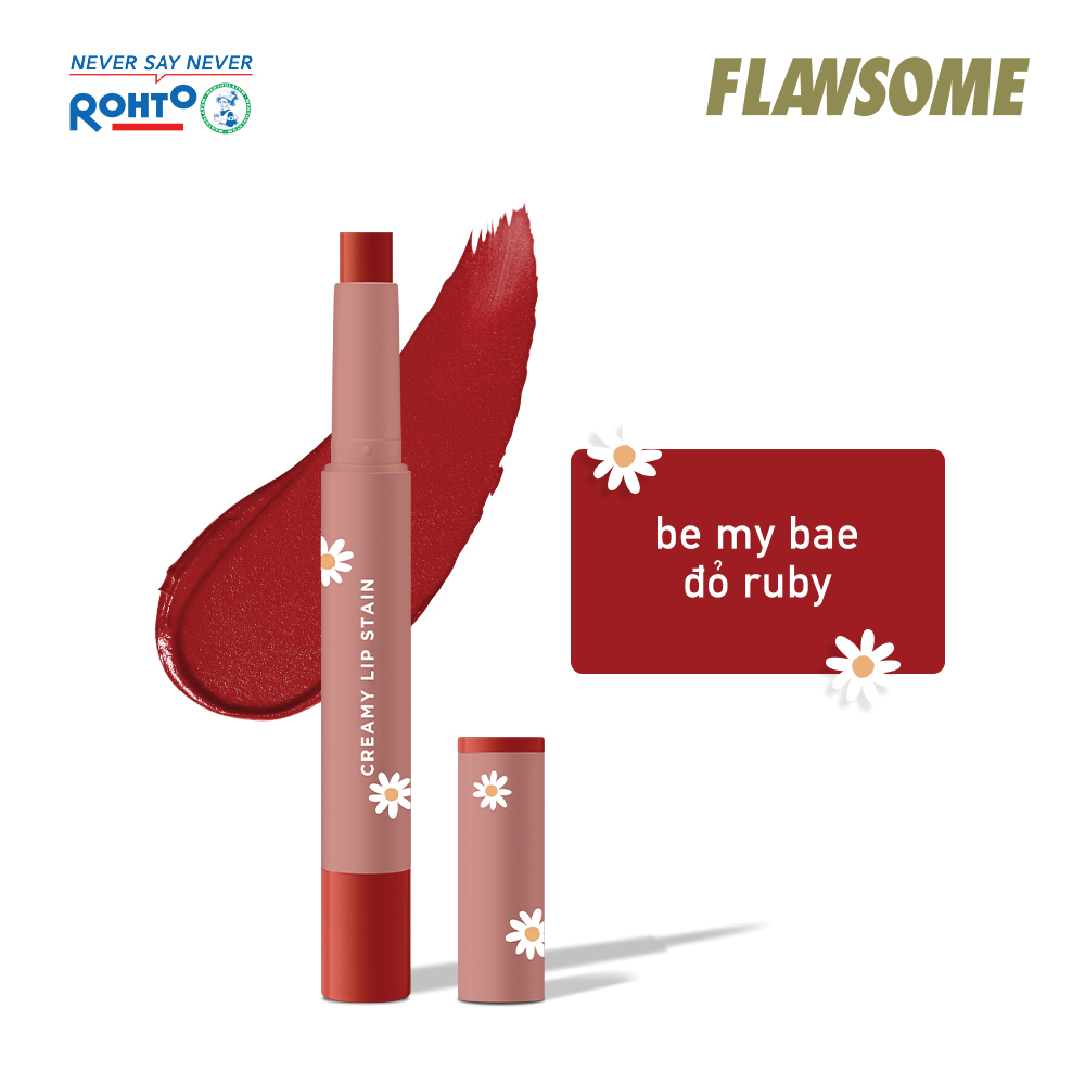 Son lì dạng thỏi Flawsome Creamy Lip Stain (2g) Sunday Morning (Màu Đỏ hồng trầm)