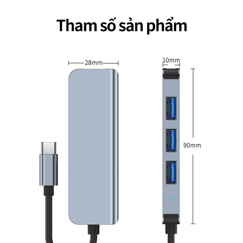 Thiết bị kết nối đa cổng cắm hub 4 trong 1 thích hợp cho Apple Macbook USB 4KHDMI Cổng kết nối đa năng Truyền tốc độ cao