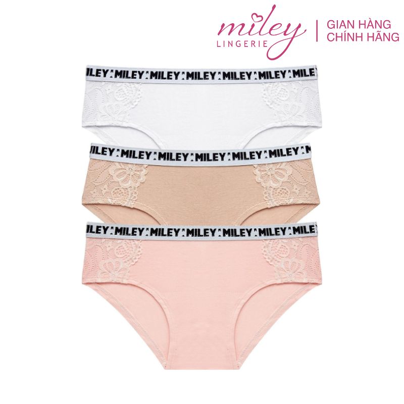 Bộ 3 Quần Lót Nữ Cotton Phối Ren Miley Lingerie FCB_03