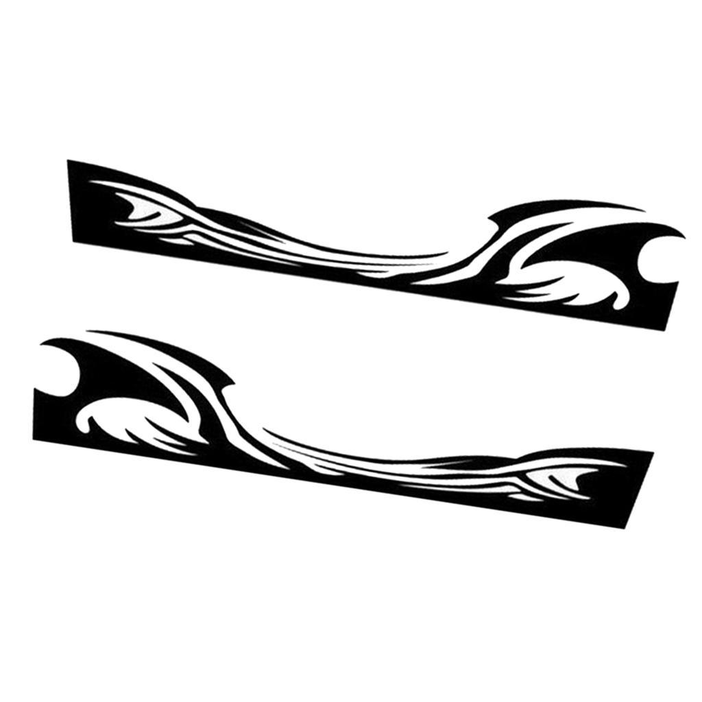 Set of 2 Black Car Side Body Vinyl Decal Sticker Front Rear Bumpers Decor