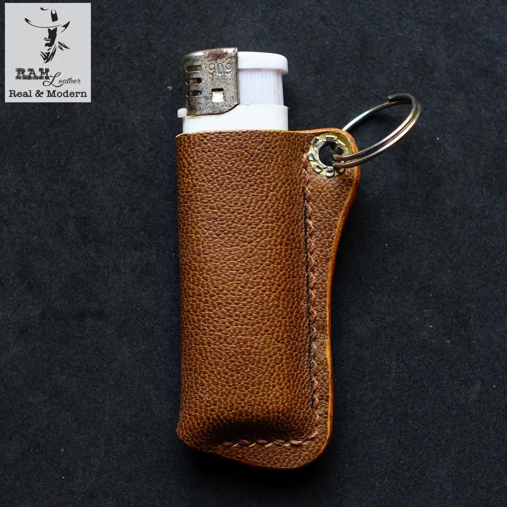 Túi đựng bật lửa da bò thật handmade bền chắc cao cấp bền chắc - RAM Leather