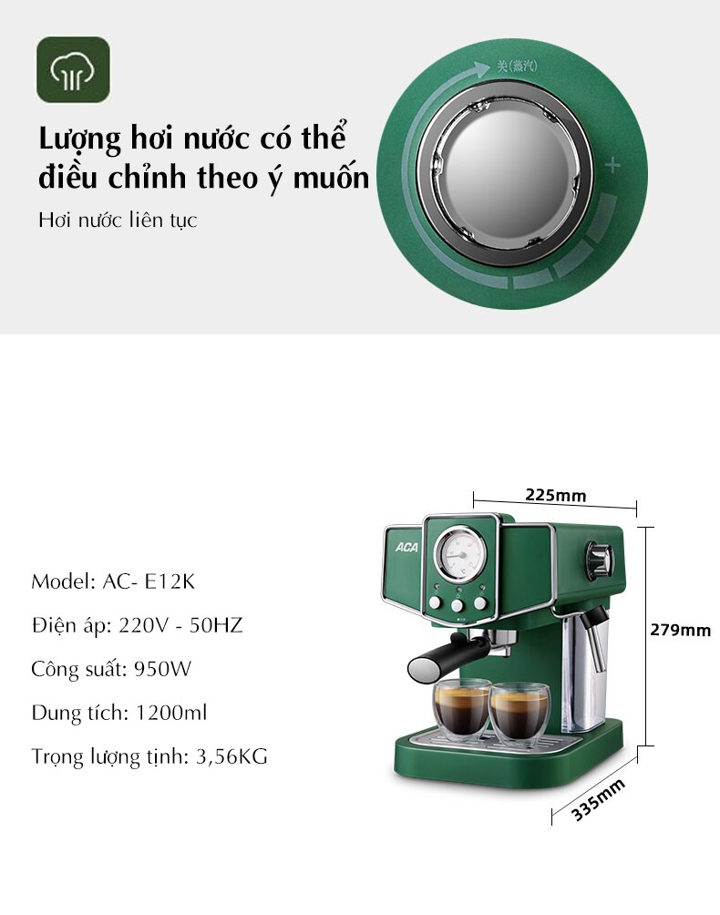 Máy pha cà phê thương hiệu ACA model AC-E12K