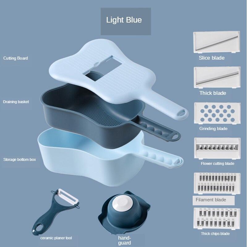 Stainless Steel Multi-function Vegetable Peeler Kitchen Tools Cutter Fruit Potato Carrot Grater Strainer Drain Basket Gadget