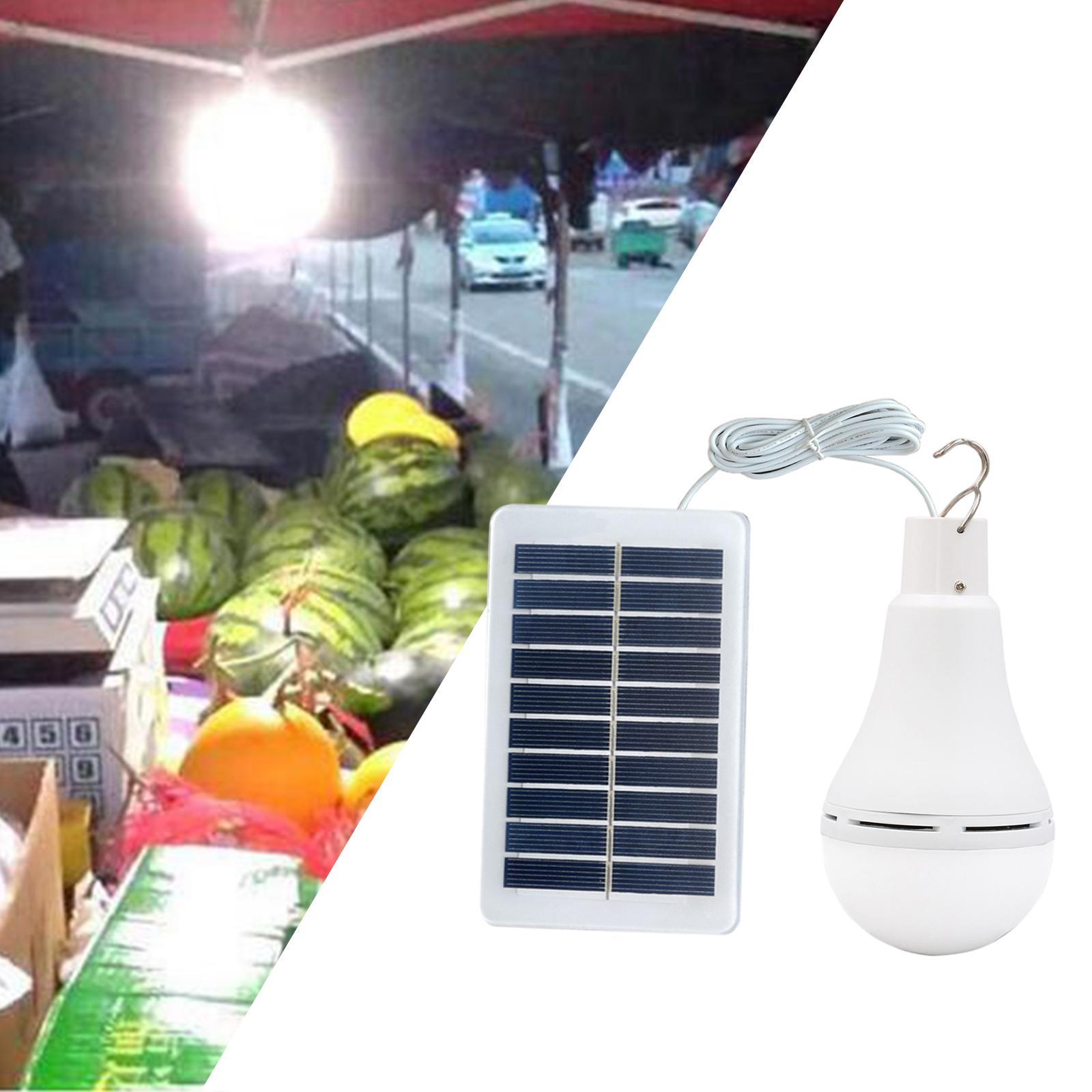 LED Solar Light Bulbs Lamp Lantern Light with Hook for Outdoor Indoor Garden Hiking
