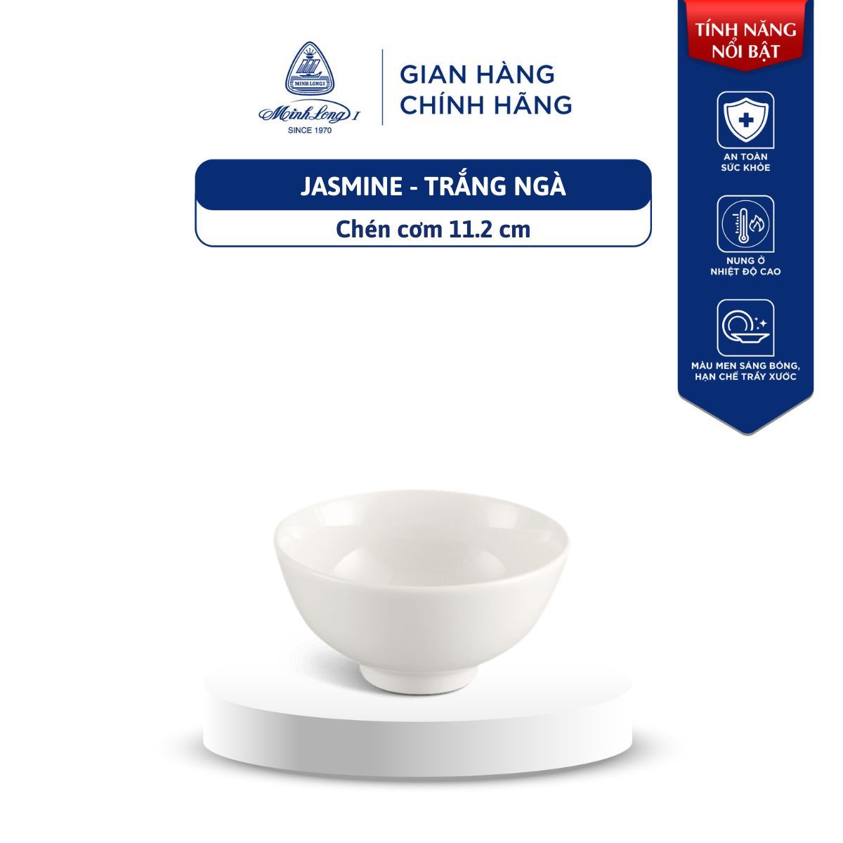 Chén Sứ Minh Long - Jasmine Lys - Trắng Ngà