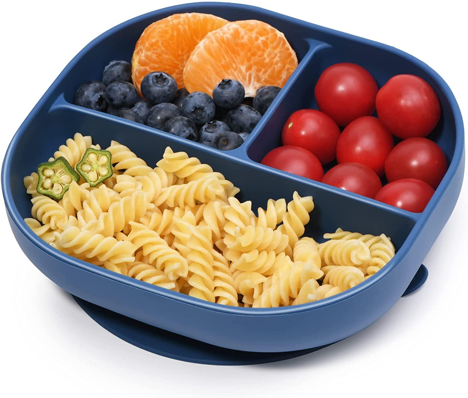 Cho Bé Bộ Đồ Ăn Ốp Dẻo Silicon Free BPA Thực Phẩm Hút Khay Chống Trơn Trượt Tặng Trẻ Em Sản Phẩm Cho Bé Trẻ Em Ăn Tối Plat