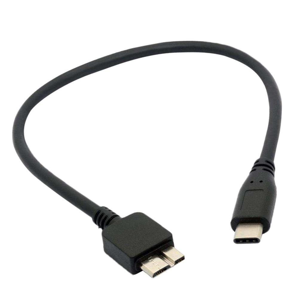 2xUSB C to Micro USB B Adapter Cable Connector Line for HDD Hard Drive 30cm