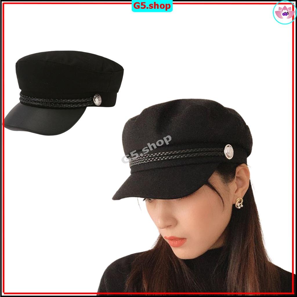 Mũ nồi mỏ da phong cách thủy thủ retro thời trang sang trọng cho nữ siêu xinh