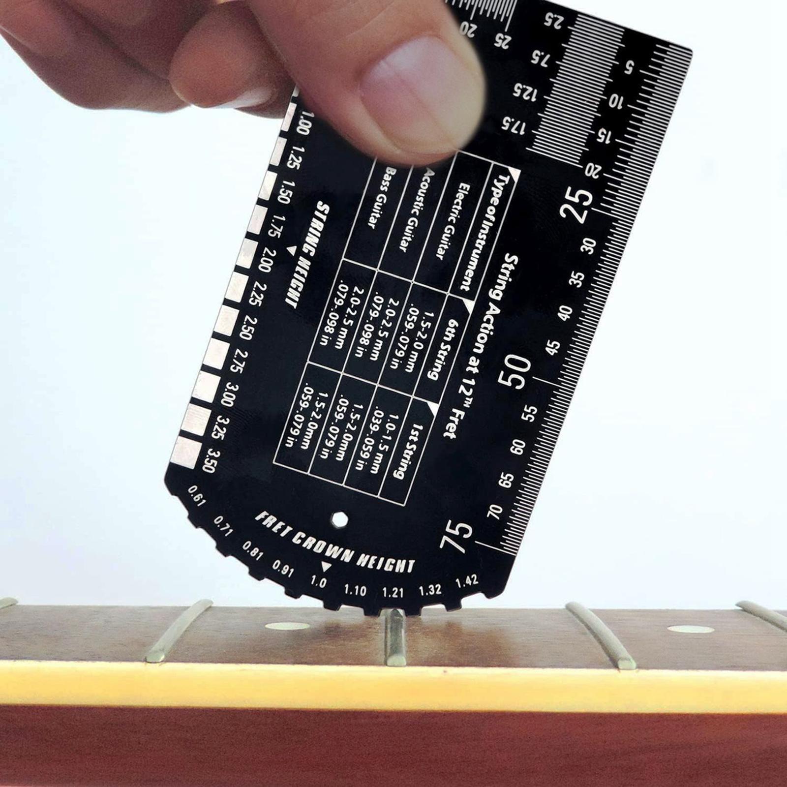 String Action Gauge Ruler Guitar Repairing Tool for Acoustic Guitar Mandolin