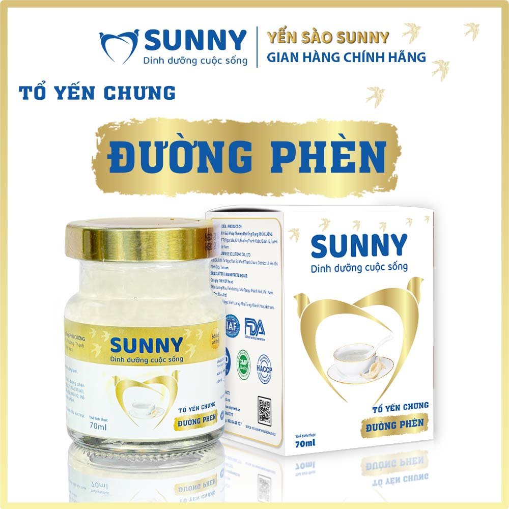 Yến sào đường phèn - Yến Sào Khánh Hòa chưng sẳn - 25% Yến thô - 70ml/hũ - Yến sào SUNNY