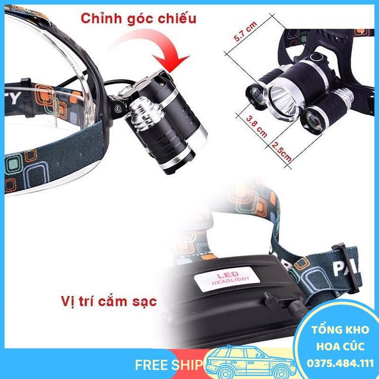 Đèn Pin Led Siêu Sáng Đội Đầu 3 Bóng Siêu Sáng (Màu Ngẫu Nhiên) - Vận Chuyển Miễn Phí Toàn Quốc