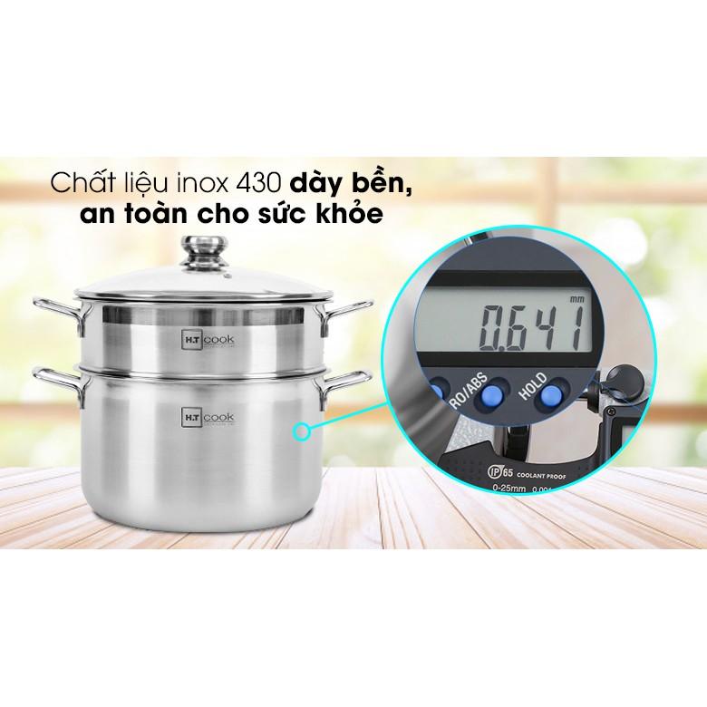 BỘ NỒI XỬNG HẤP HTCOOK 28/32CM, DÙNG ĐƯỢC BẾP TỪ