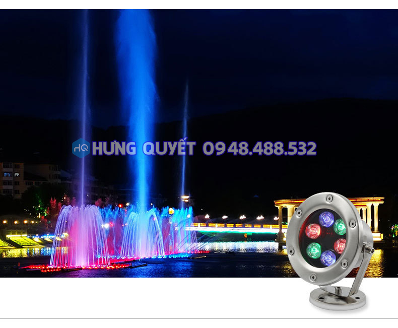 Đèn Led dưới nước trang trí hồ cá koi trang trí hồ câu ao câu tạo cảnh quan đài phun nước đèn led sân khấu Led nhiều màu sắc chịu nước chịu nhiệt