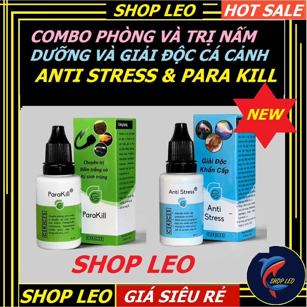 Combo Anti stress và Parakill - xử lý và phòng nấm hiệu quả- Dưỡng và giải độc cá cảnh-phụ kiện cá cảnh-shopleo