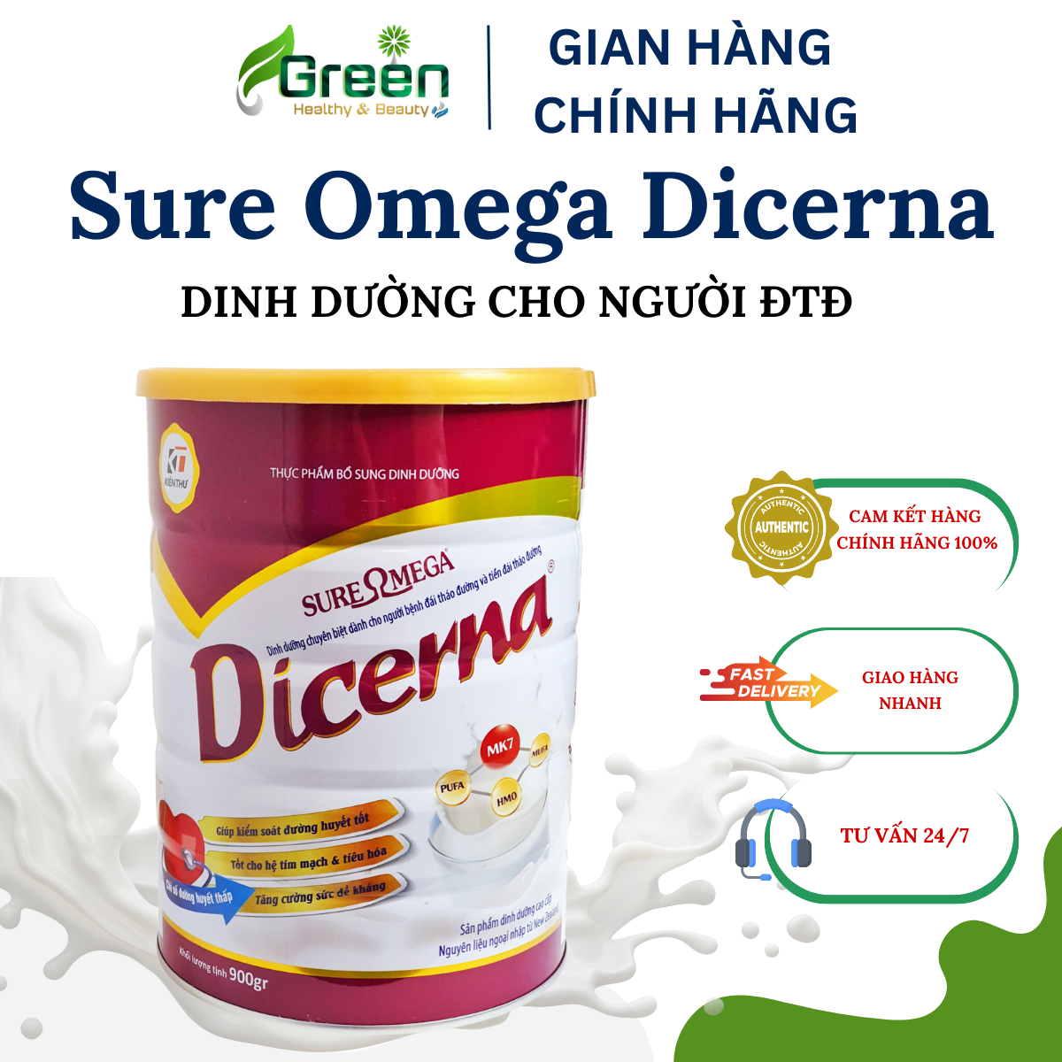 Sữa SURE OMEGA DICERNA: Sữa dành cho người bệnh Đái Tháo Đường