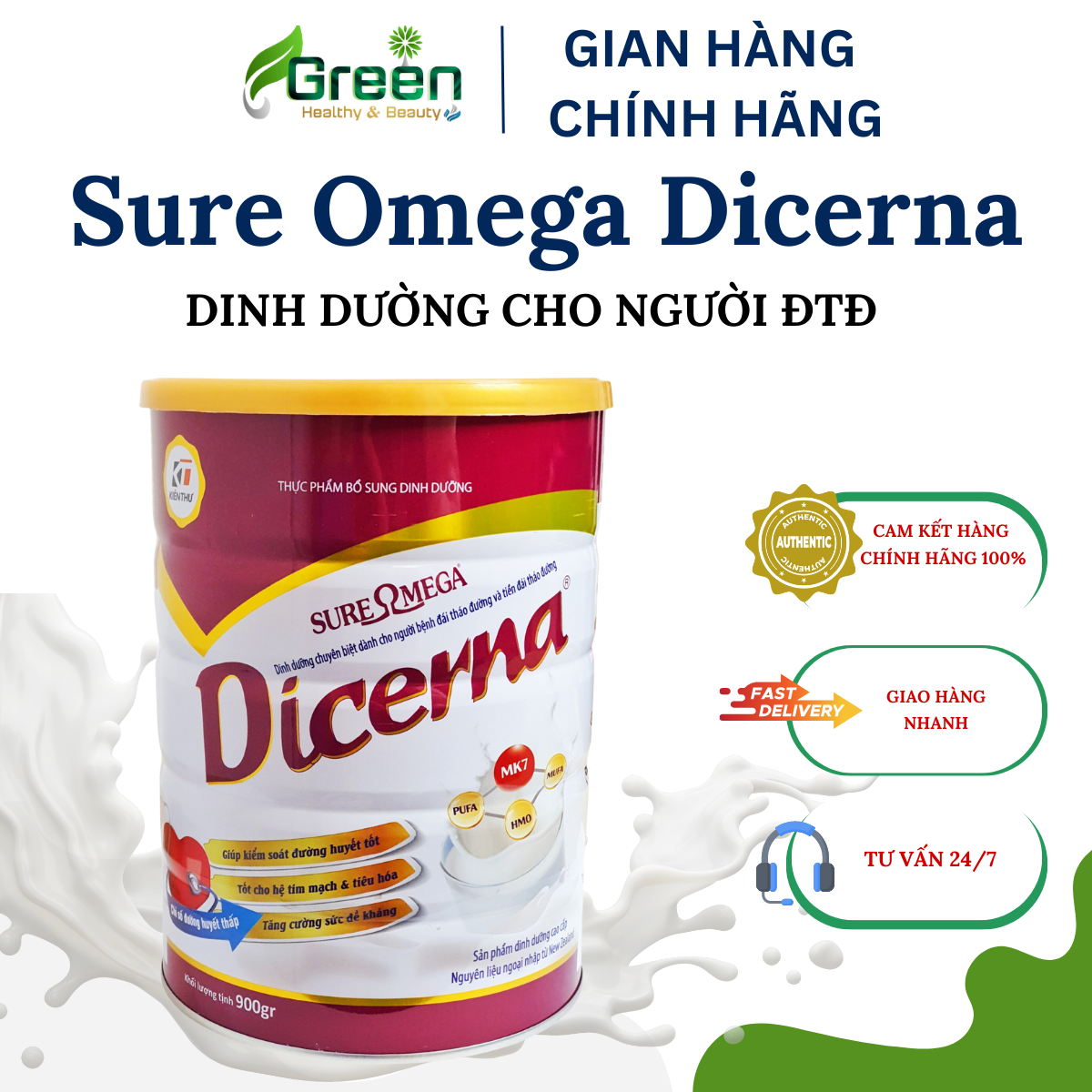 Sữa SURE OMEGA DICERNA - Sữa dành cho người bệnh Đái Tháo Đường