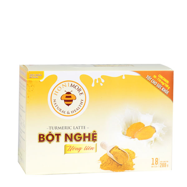 Bột nghệ uống liền Honimore hộp 288g - 18 gói Thơm ngon dễ uống