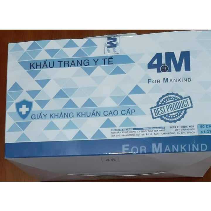 Khẩu trang y tế kháng khuẩn 4 lớp cao cấp 4M Ultra Filter Xanh