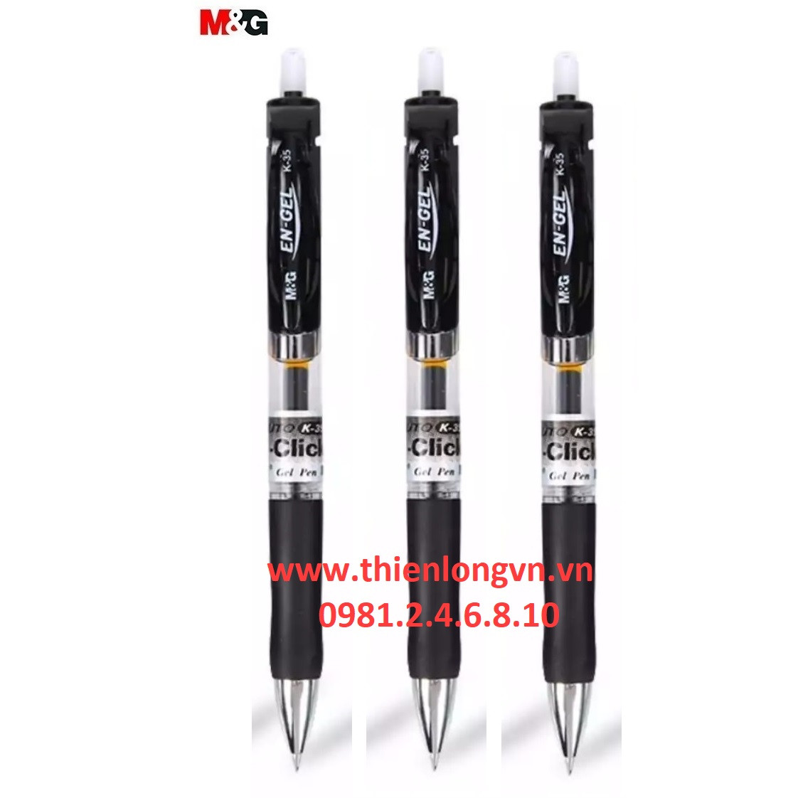 Combo 3 cây Bút nước - Bút gel M&amp;G - K35F6 màu đen 0.5mm